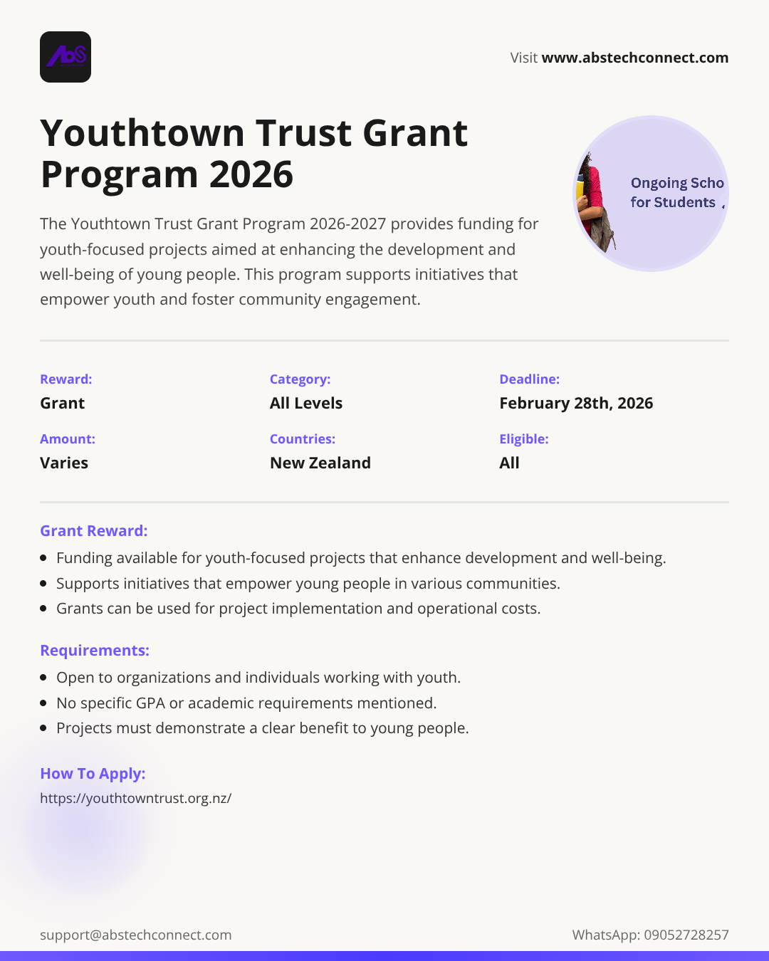 Trust Program call for applications: youthtown trust grant program 2026 ...