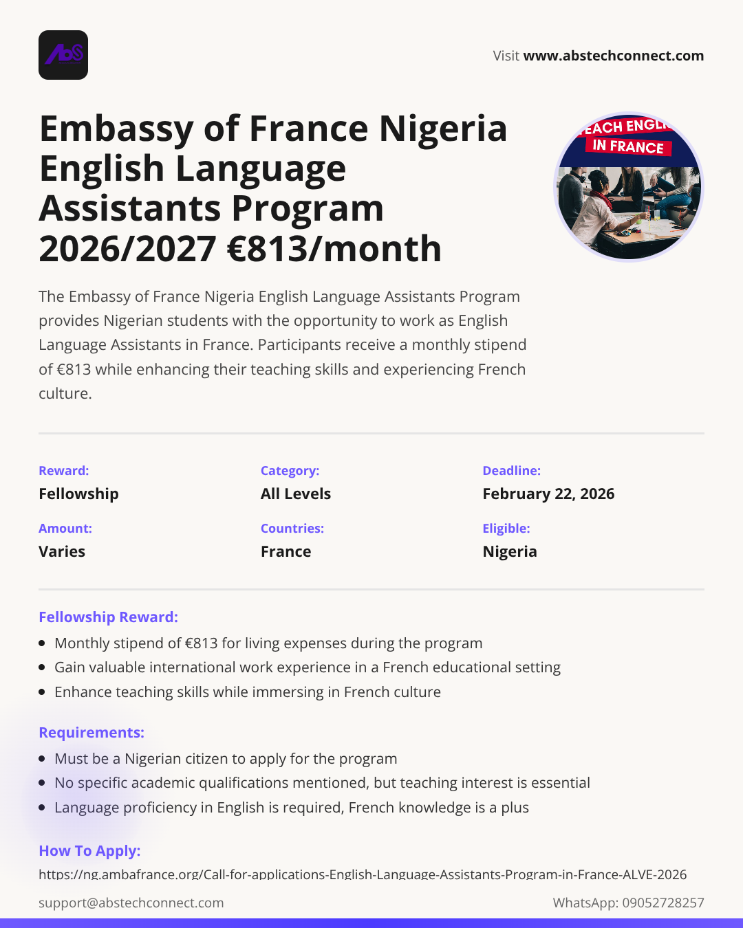 the embassy of france in nigeria english language assistants program in ...