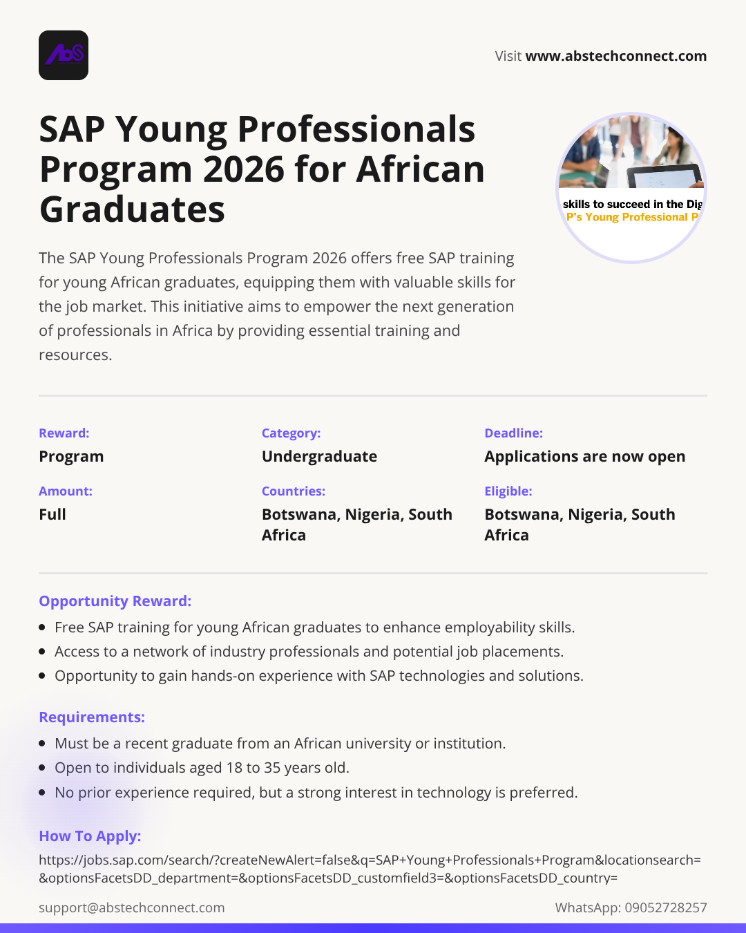 sap young professionals program 2026 for young african graduates ...
