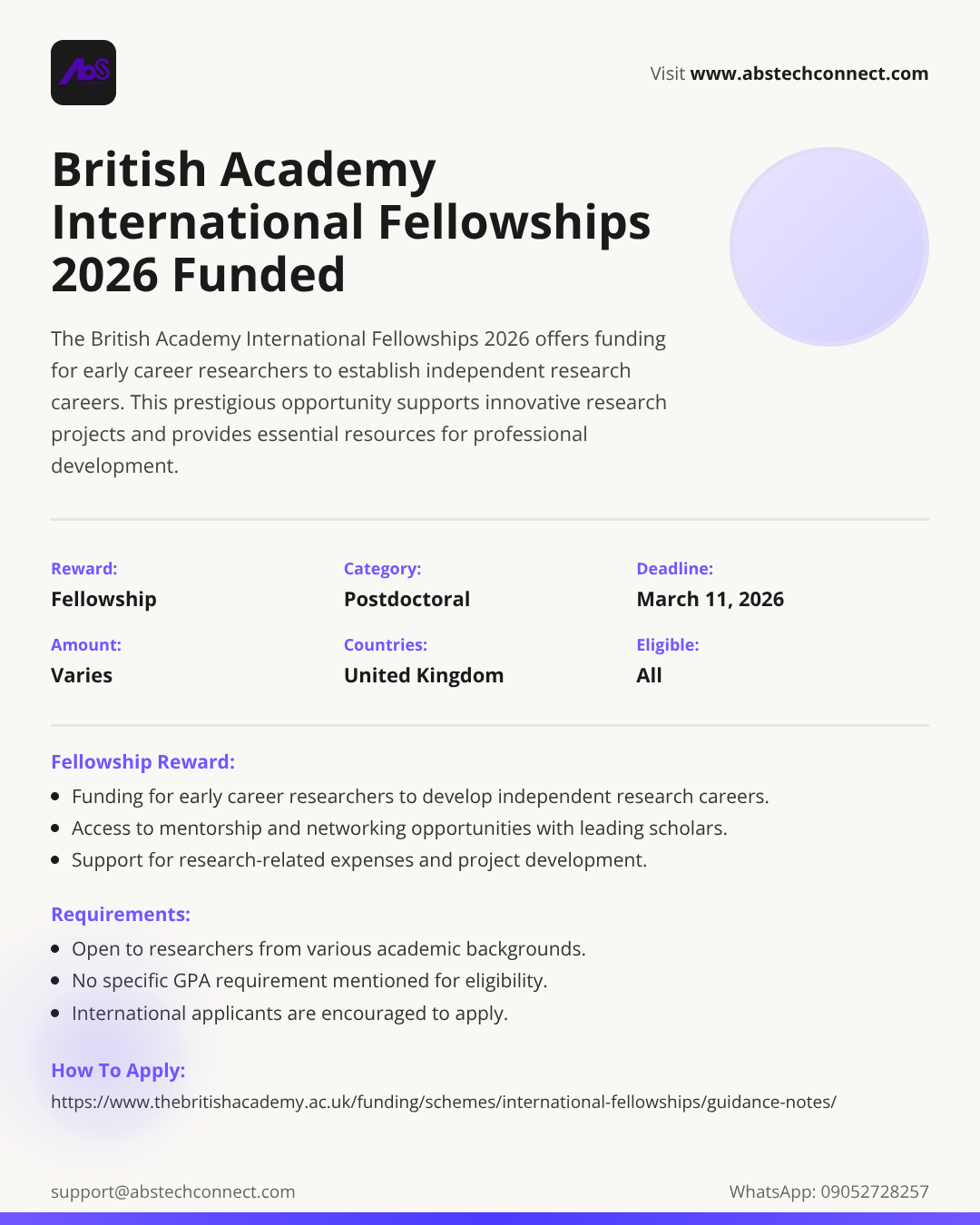 british academy international fellowships 2026 (funded) – opportunity ...