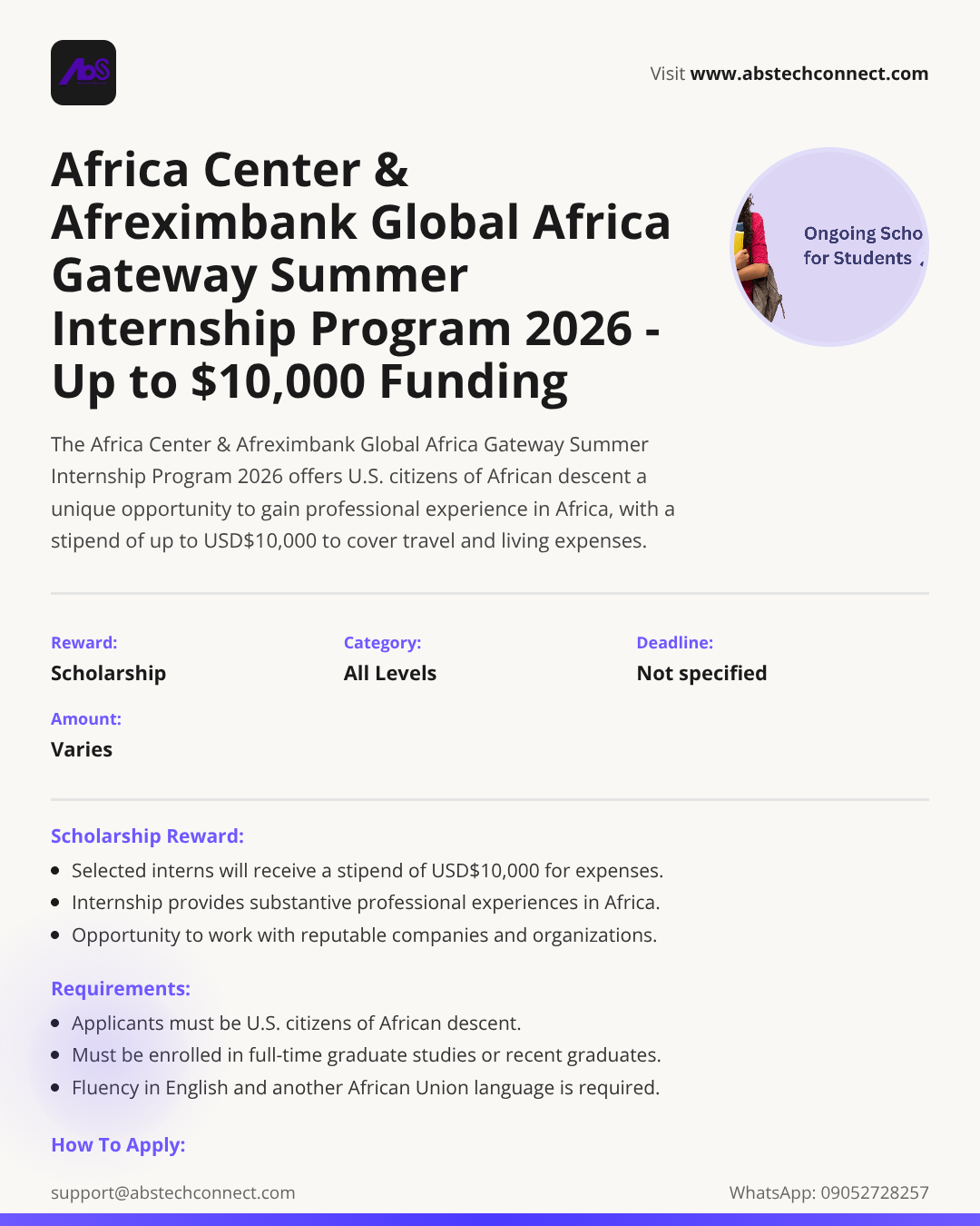 africa center & afreximbank global africa gateway summer internship ...