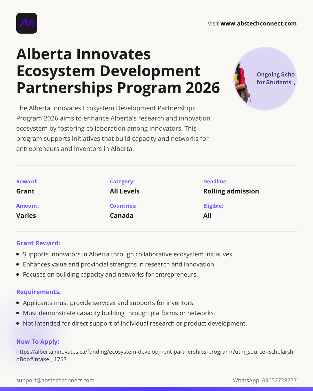alberta innovates ecosystem development partnerships program 2026 | AbS ...