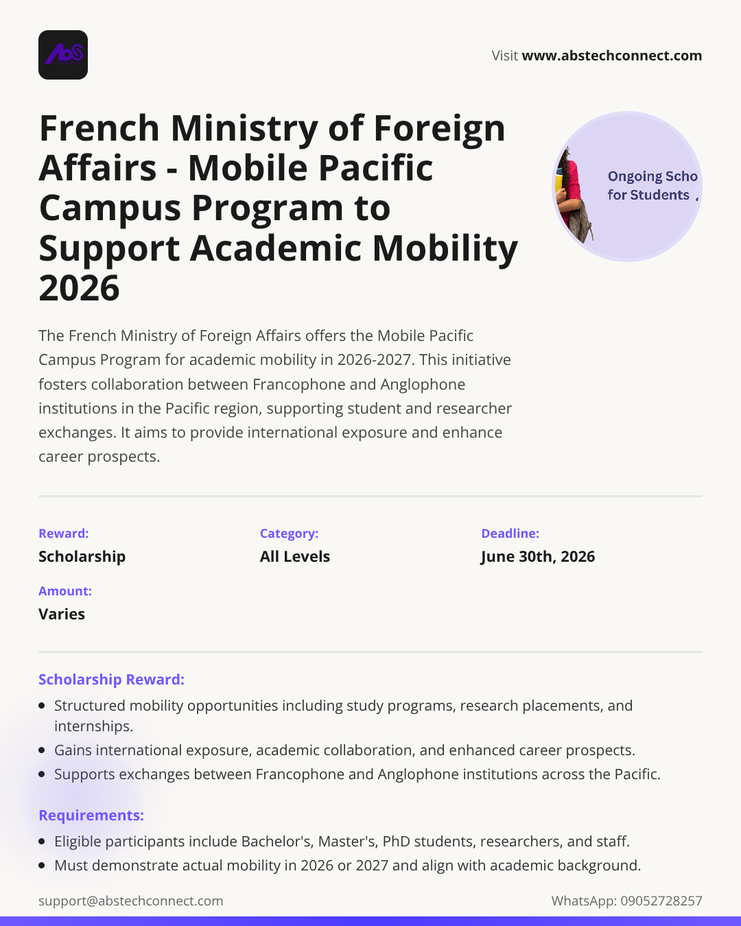 french ministry of foreign affairs - mobile pacific campus program to ...