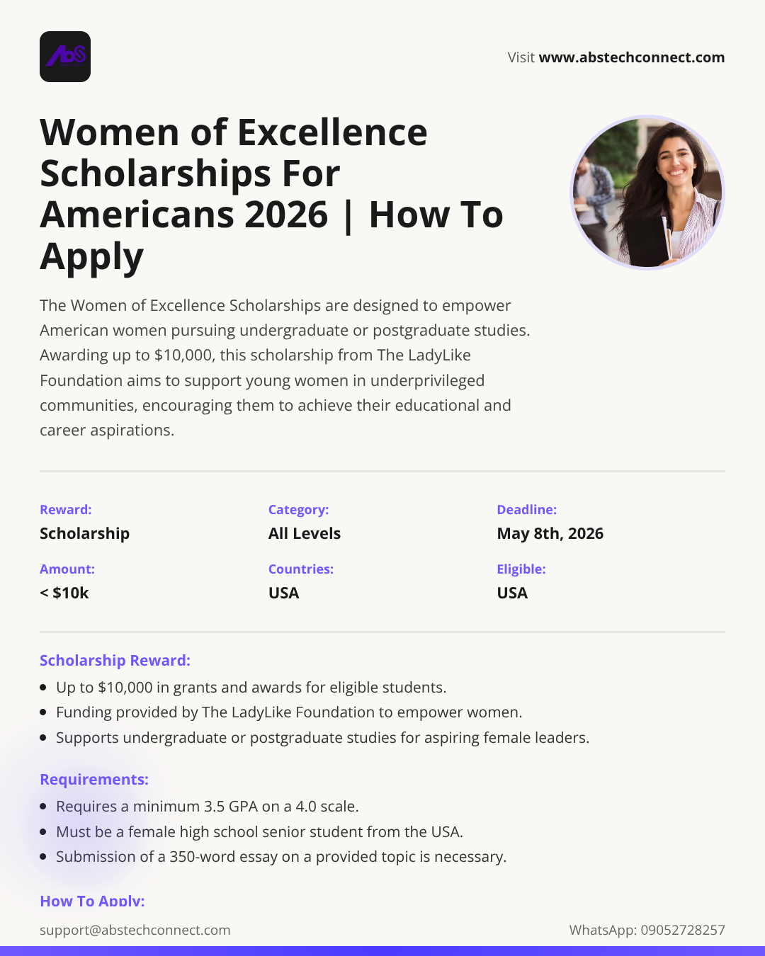 women of excellence scholarships for americans 2026 | how to apply ...