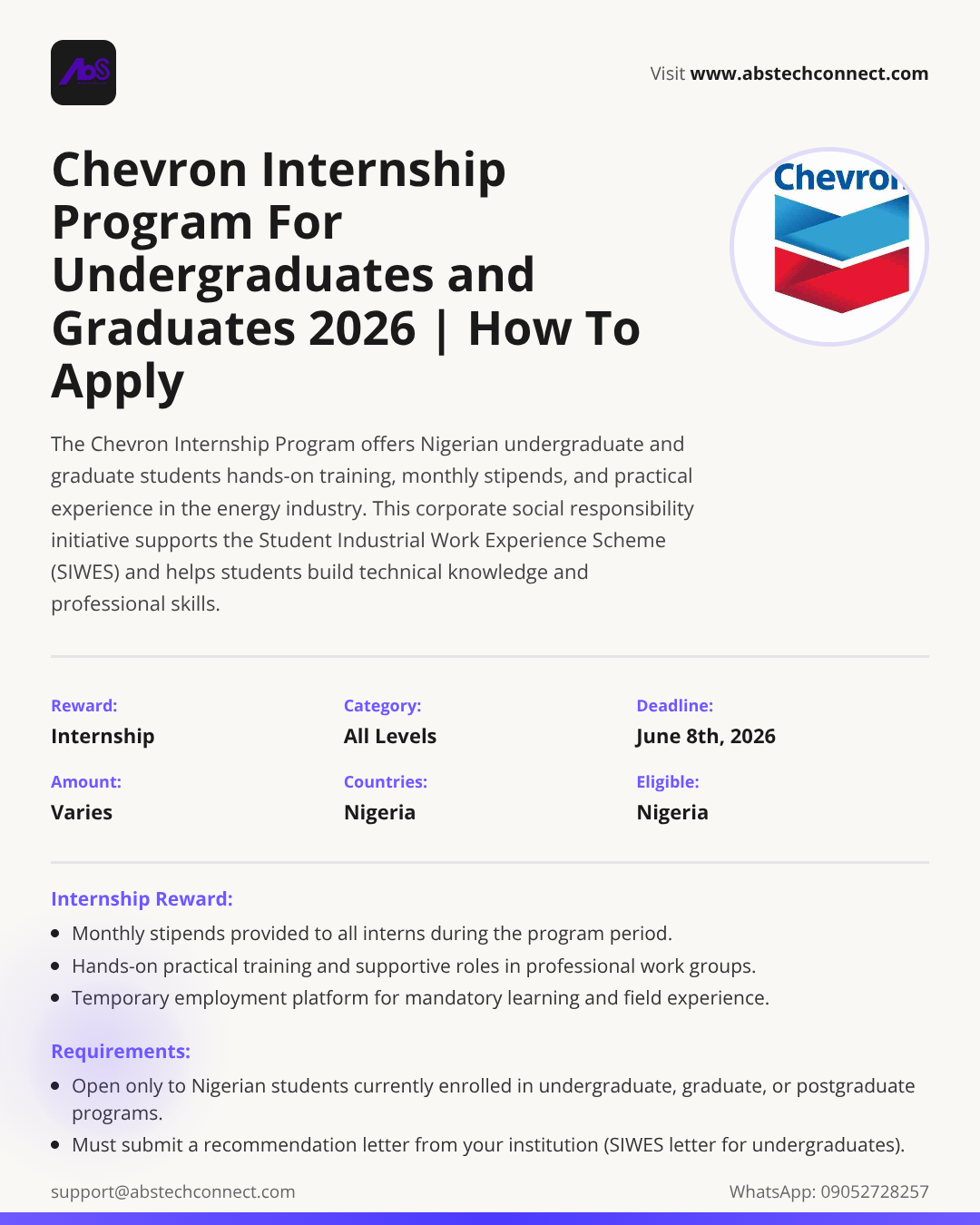 chevron internship program for undergraduates and graduates 2026 | how ...