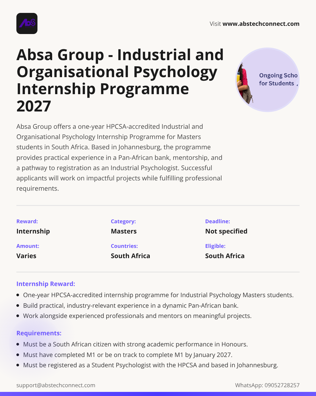 absa group - industrial and organisational psychology internship ...