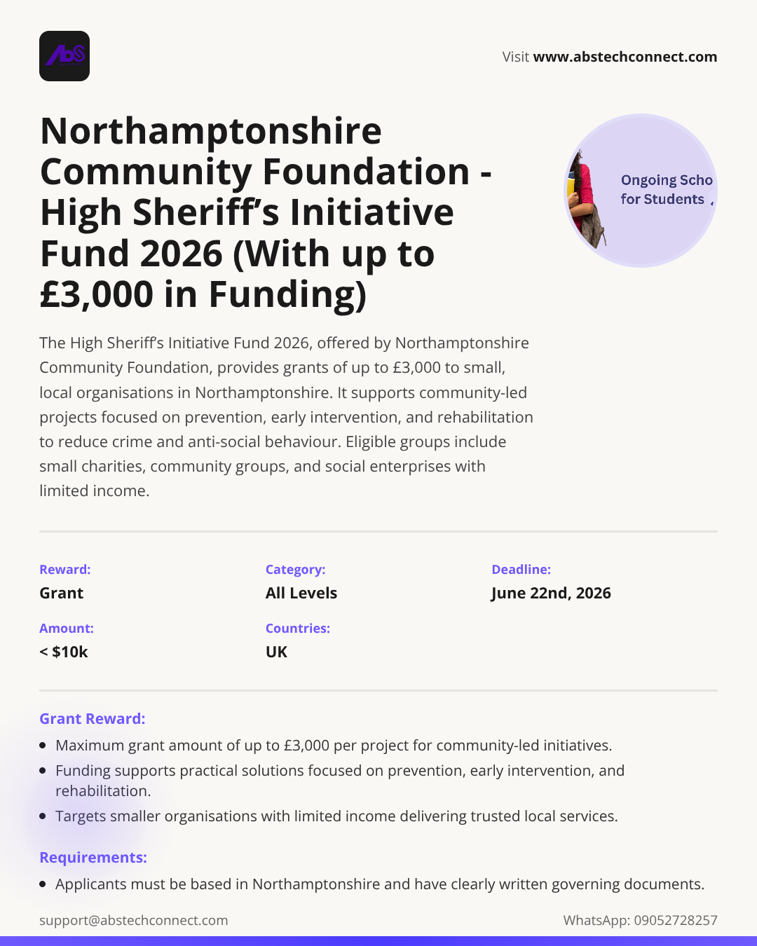northamptonshire community foundation - high sheriff’s initiative fund ...