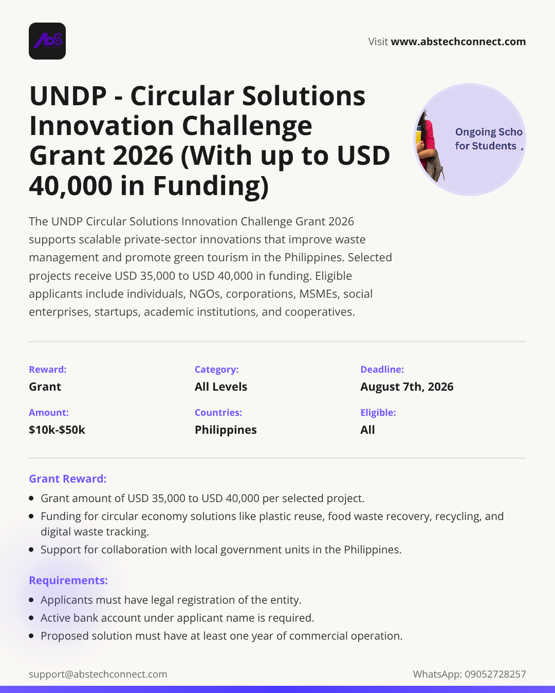 undp - circular solutions innovation challenge grant 2026 (with up to ...