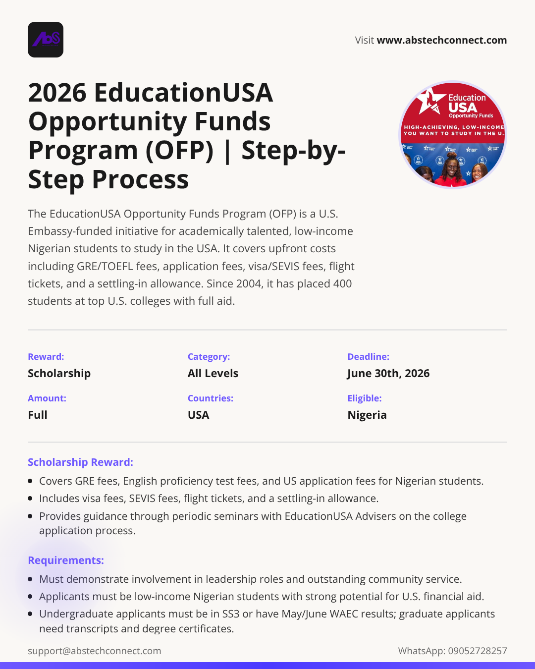 2026 educationusa opportunity funds program (ofp) | step-by-step ...