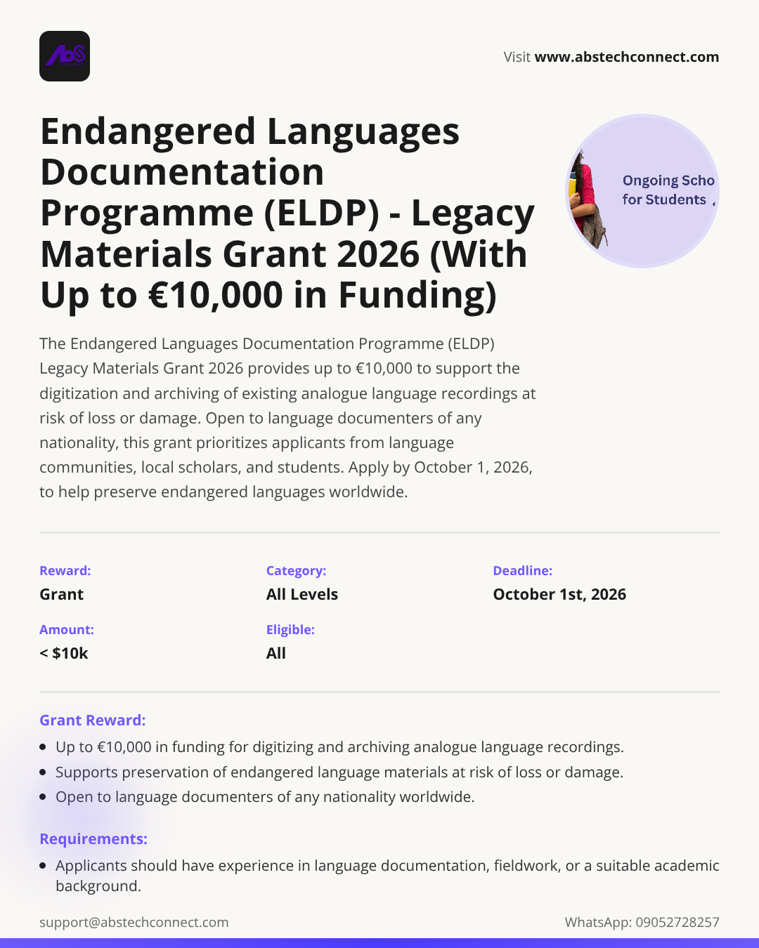 endangered languages documentation programme (eldp) - legacy materials ...