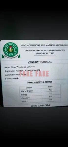 JAMB Dismisses Viral 2026 UTME Result of 396 as Fake