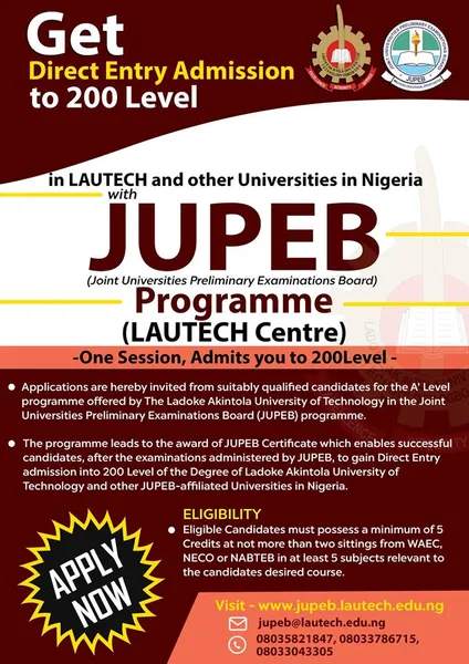LAUTECH JUPEB Form 2025/2026: Apply Now - Extended Deadline