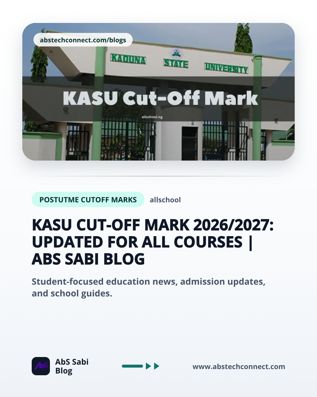KASU Cut-Off Mark 2026/2027: Updated for All Courses