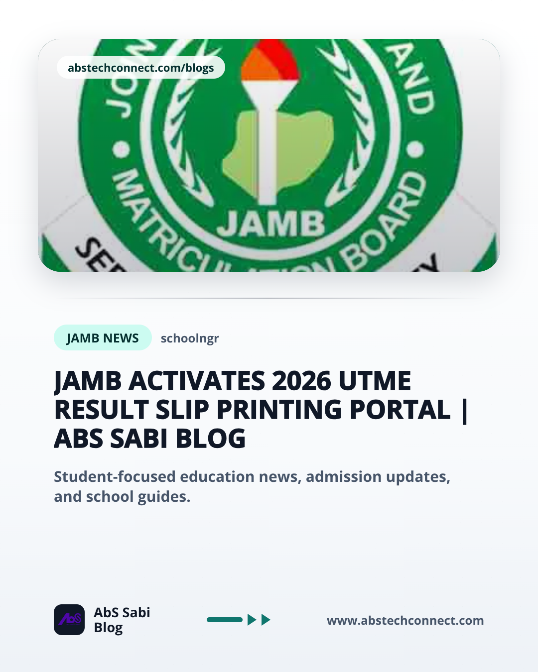 JAMB Activates 2026 UTME Result Slip Printing Portal