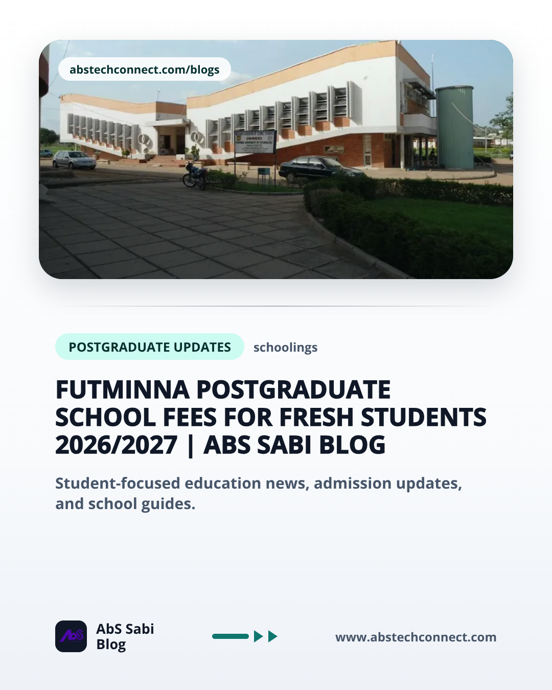 FUTMINNA Postgraduate School Fees for Fresh Students 2026/2027