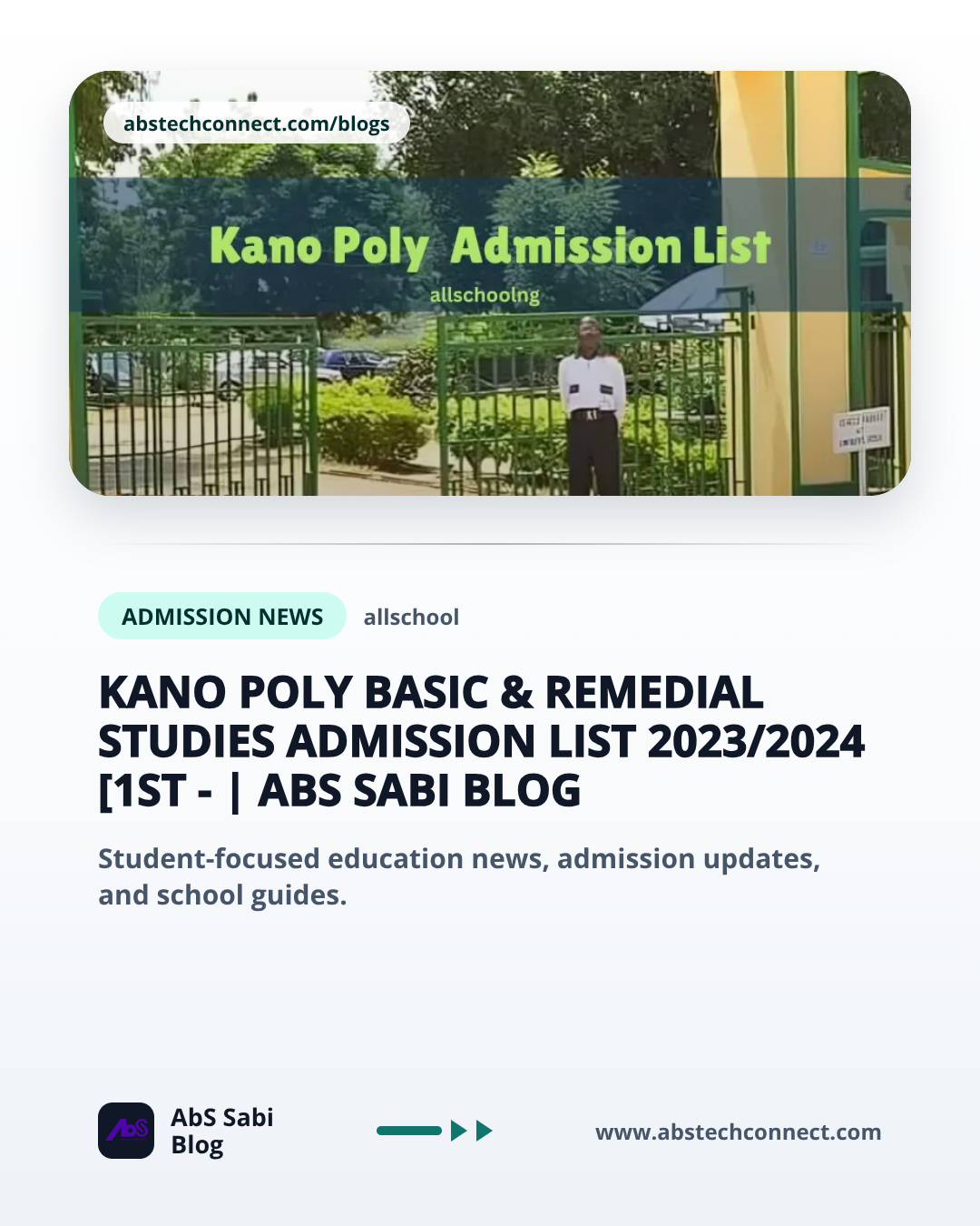 Kano Poly Basic & Remedial Studies Admission List 2023/2024 [1st -