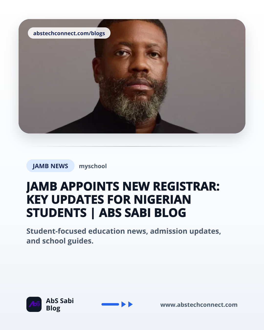 JAMB Appoints New Registrar: Key Updates for Nigerian Students