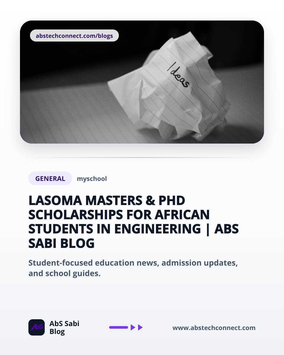 LASOMA Masters & PhD Scholarships for African Students in Engineering
