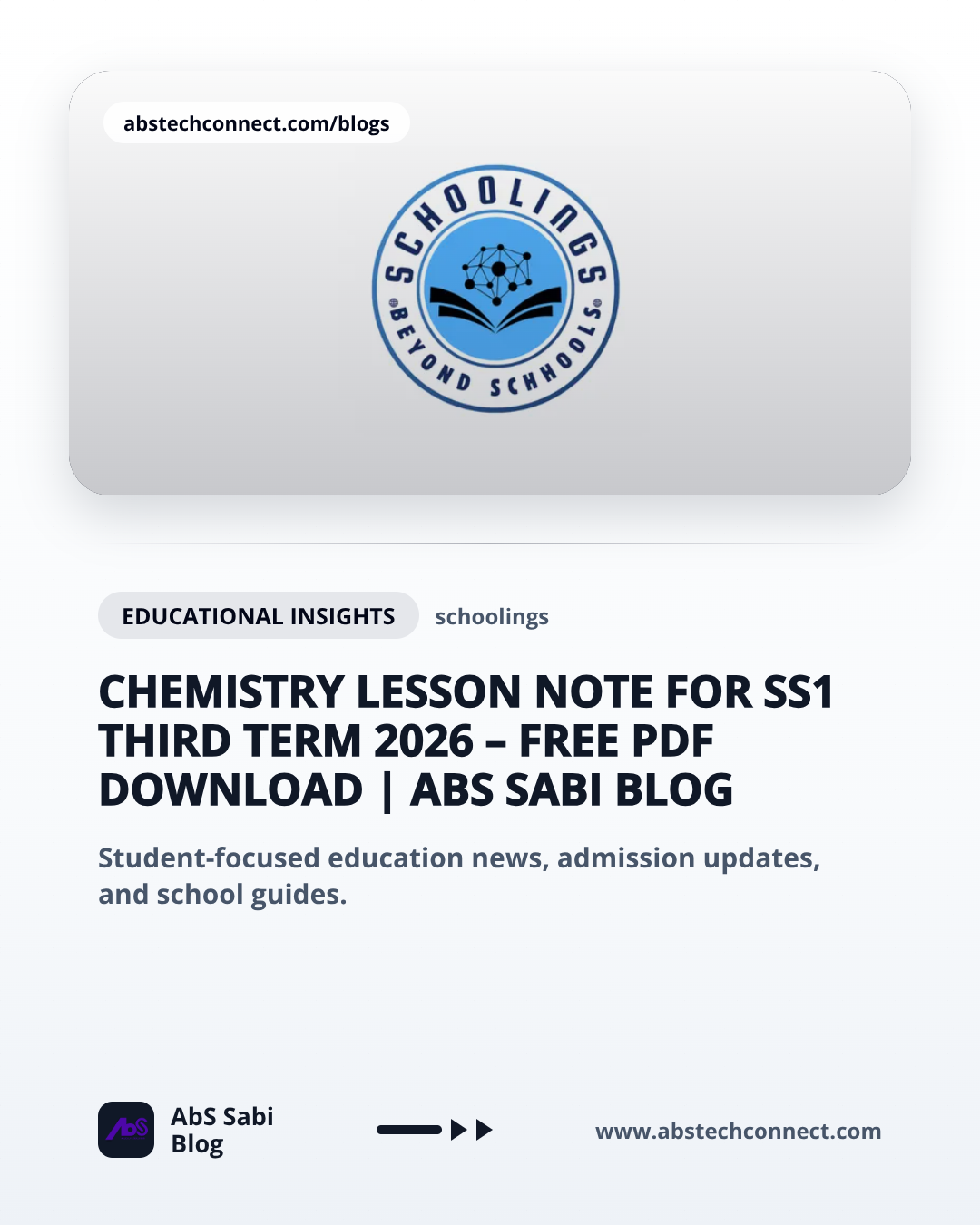 Chemistry Lesson Note for SS1 Third Term 2026 – Free PDF Download