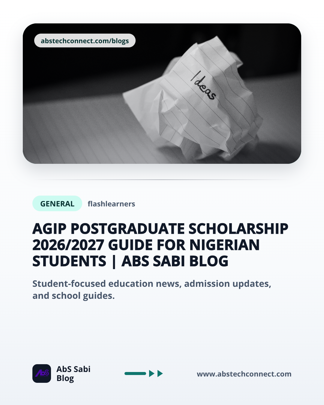 Agip Postgraduate Scholarship 2026/2027 Guide for Nigerian Students