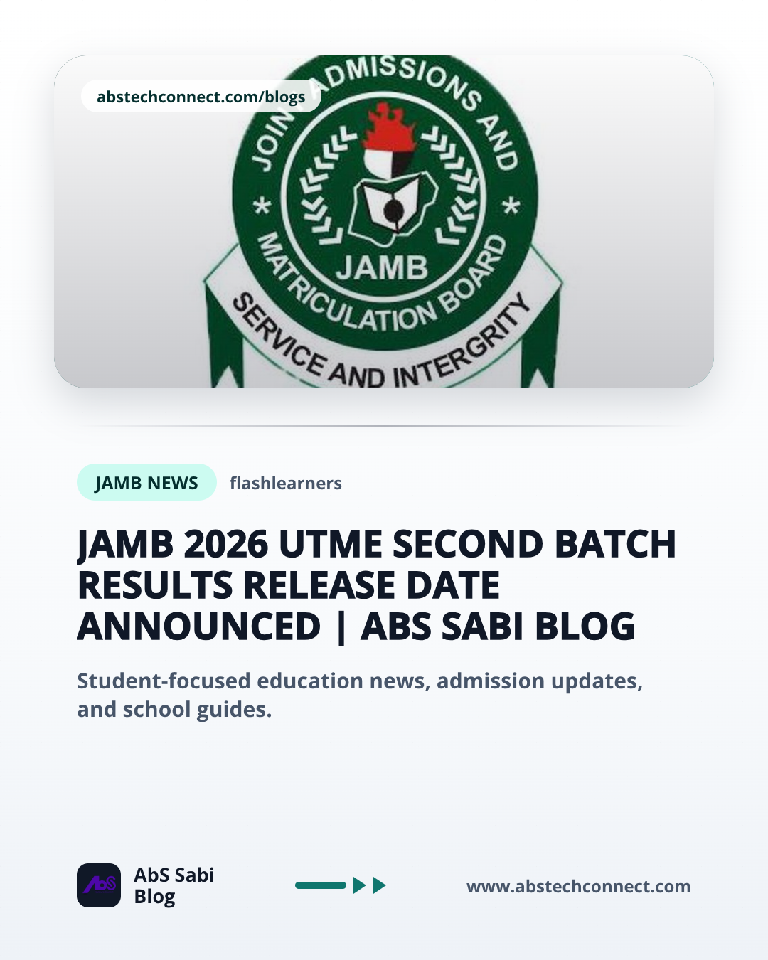 JAMB 2026 UTME Second Batch Results Release Date Announced