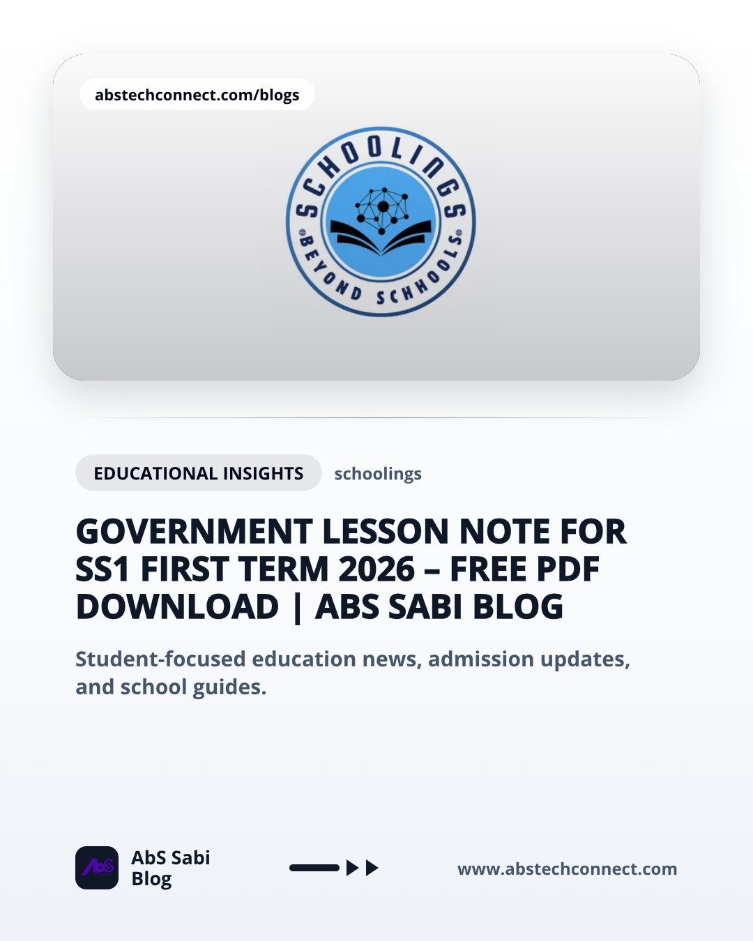 Government Lesson Note for SS1 First Term 2026 – Free PDF Download