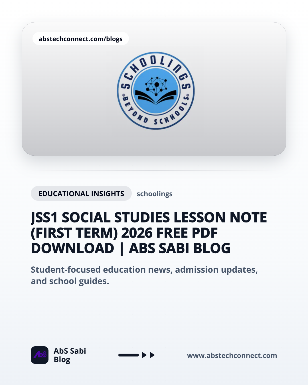 JSS1 Social Studies Lesson Note (First Term) 2026 Free PDF Download