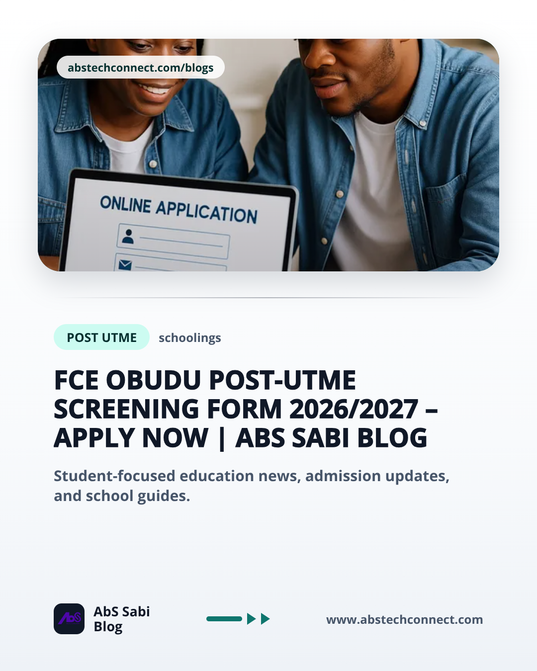 FCE Obudu Post-UTME Screening Form 2026/2027 – Apply Now