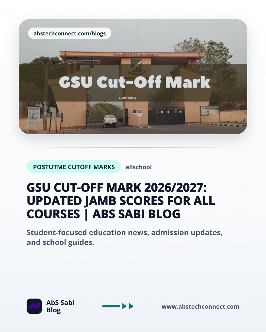 GSU Cut-Off Mark 2026/2027: Updated JAMB Scores for All Courses