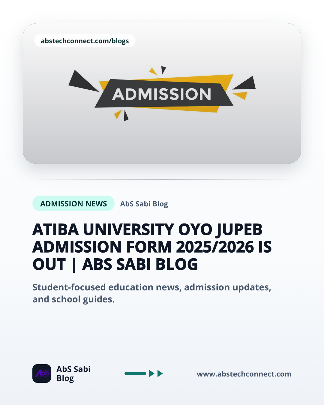 Atiba University Oyo JUPEB Admission Form 2025/2026 Is Out