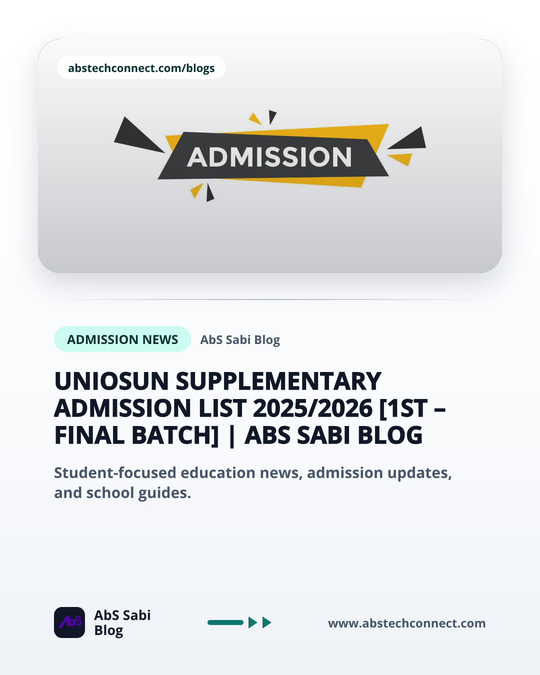 UNIOSUN Supplementary Admission List 2025/2026 [1st – Final Batch]