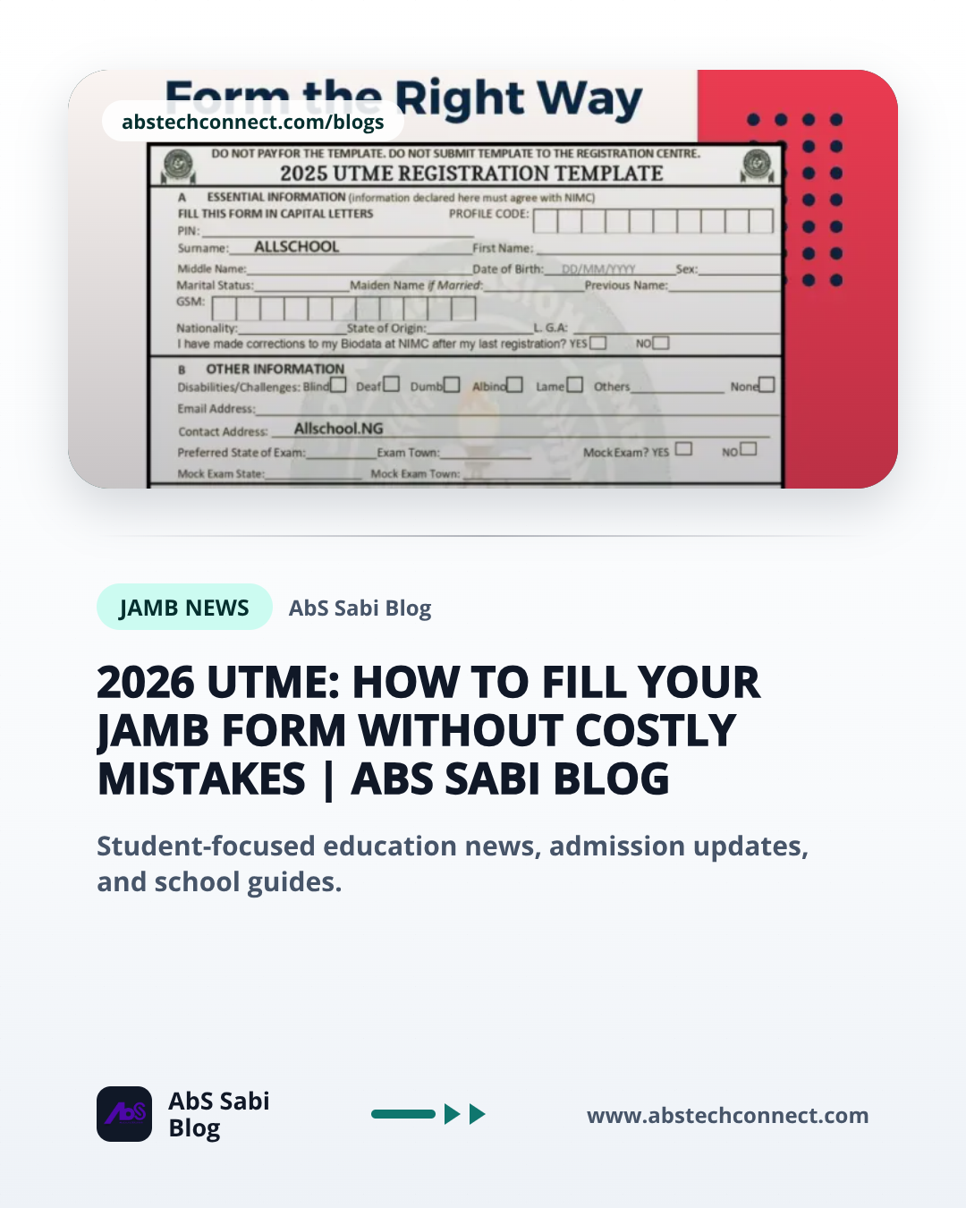 2026 UTME: How to Fill Your JAMB Form Without Costly Mistakes
