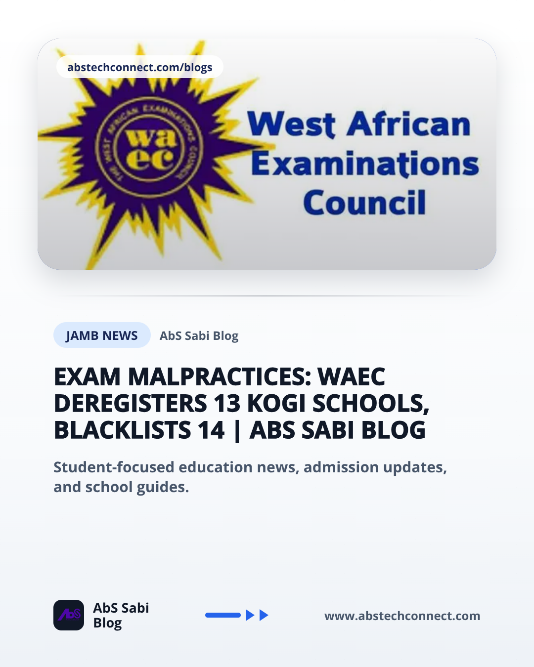 Exam Malpractices: WAEC Deregisters 13 Kogi Schools, Blacklists 14
