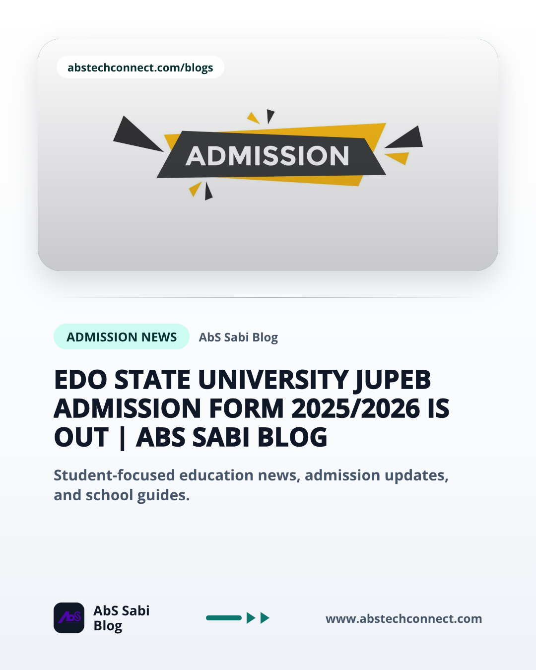 Edo State University JUPEB Admission Form 2025/2026 Is Out