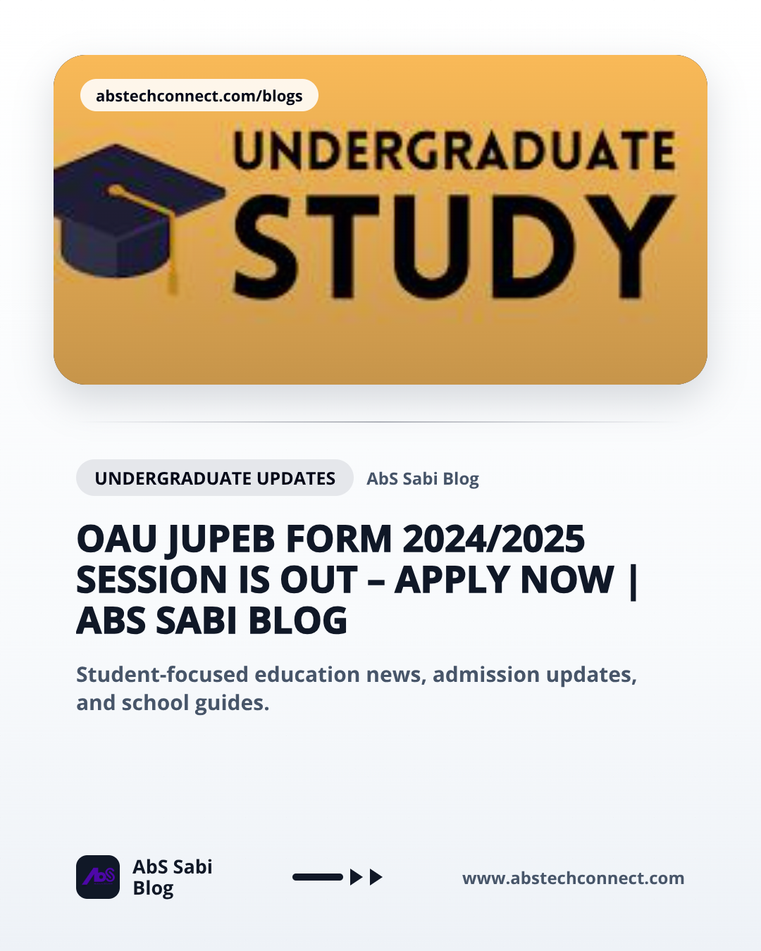 OAU JUPEB Form 2024/2025 Session Is Out – Apply Now
