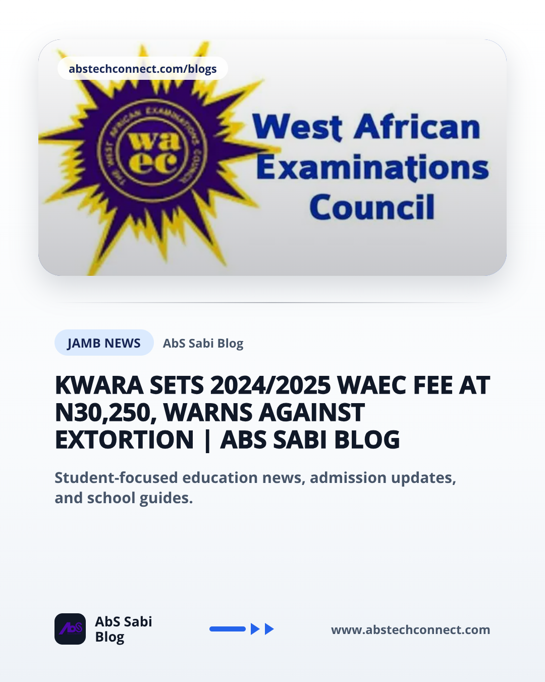 Kwara Sets 2024/2025 WAEC Fee at N30,250, Warns Against Extortion