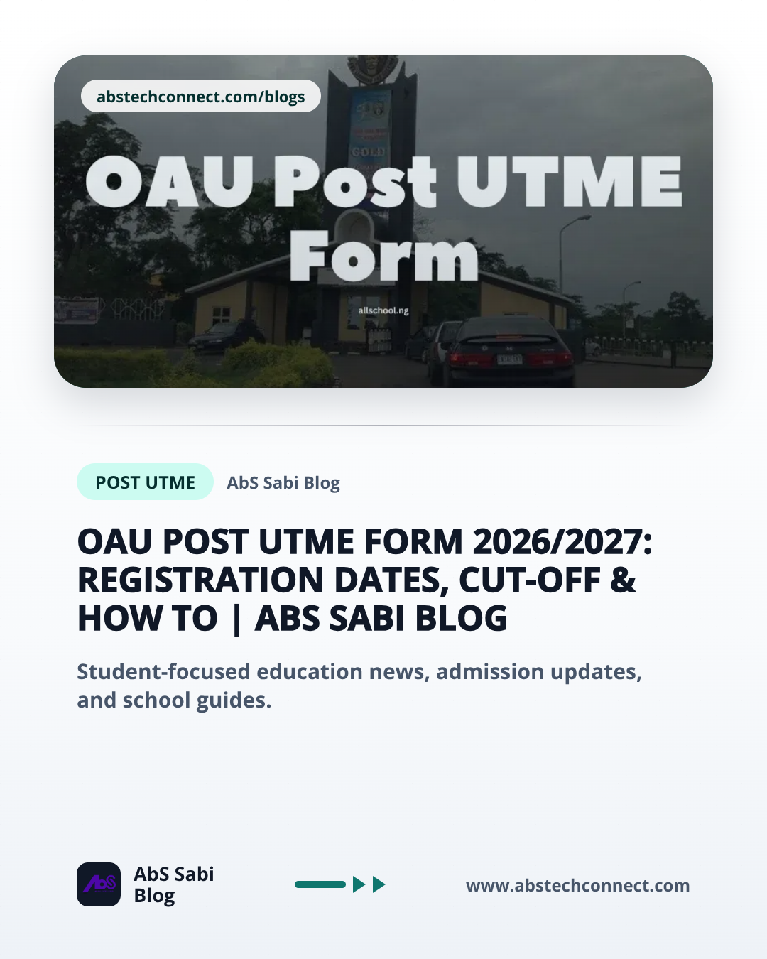 OAU Post UTME Form 2026/2027: Registration Dates, Cut-Off & How to