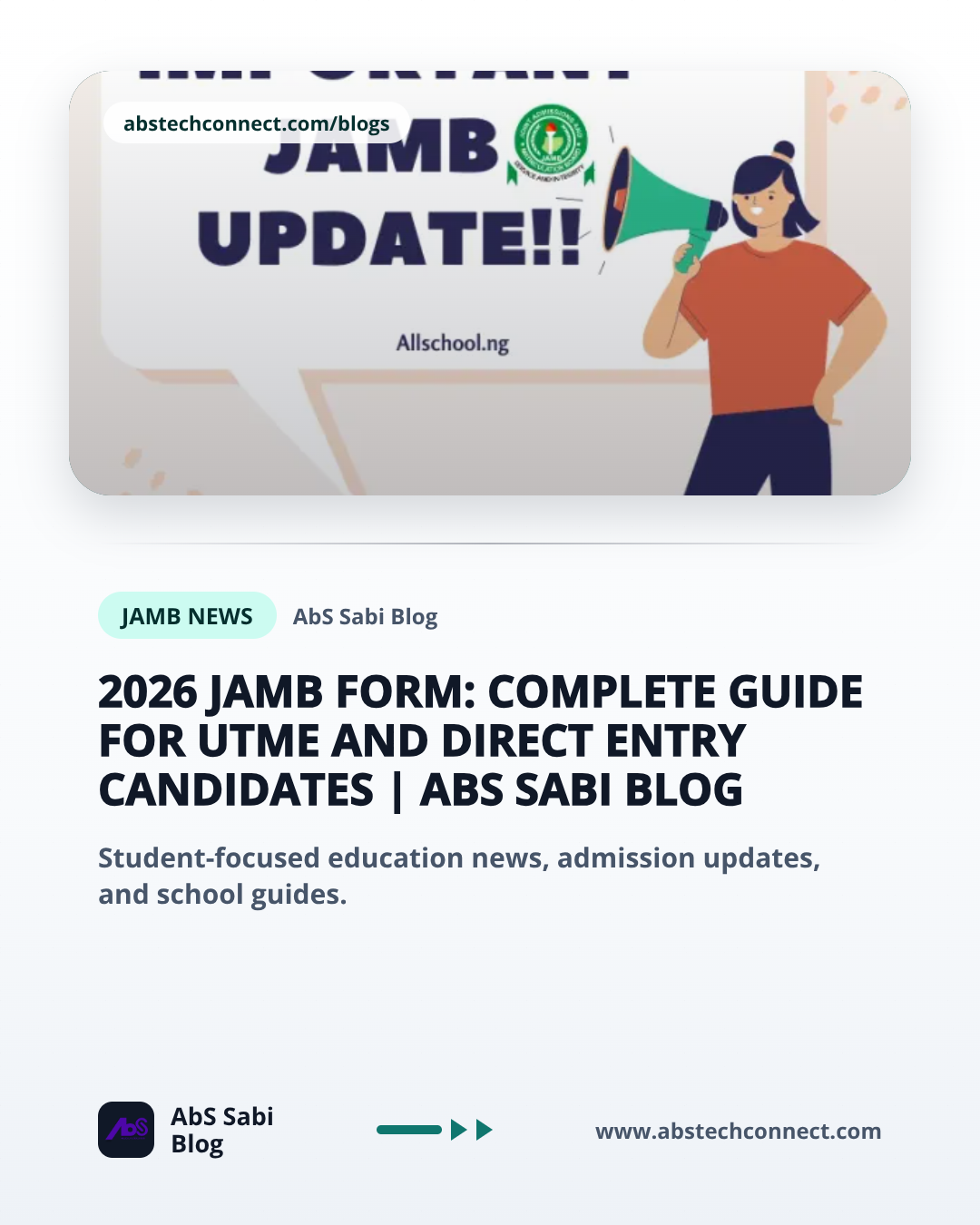 2026 JAMB Form: Complete Guide for UTME and Direct Entry Candidates