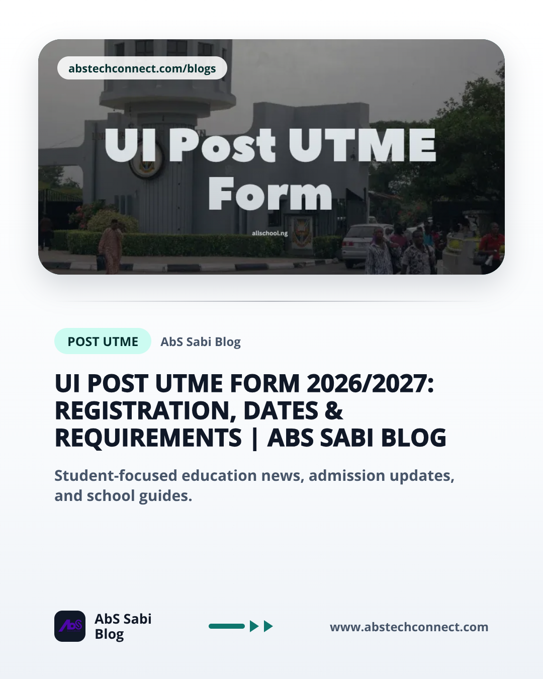 UI Post UTME Form 2026/2027: Registration, Dates & Requirements