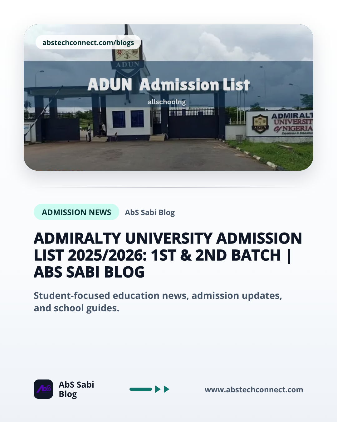 Admiralty University Admission List 2025/2026: 1st & 2nd Batch