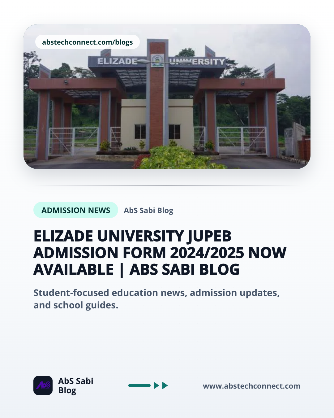 Elizade University JUPEB Admission Form 2024/2025 Now Available