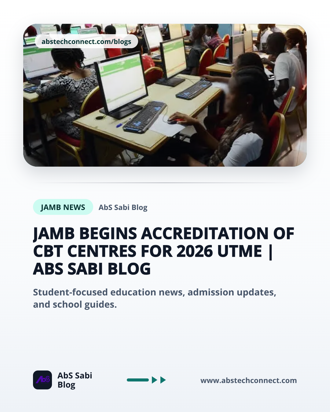 JAMB Begins Accreditation of CBT Centres for 2026 UTME