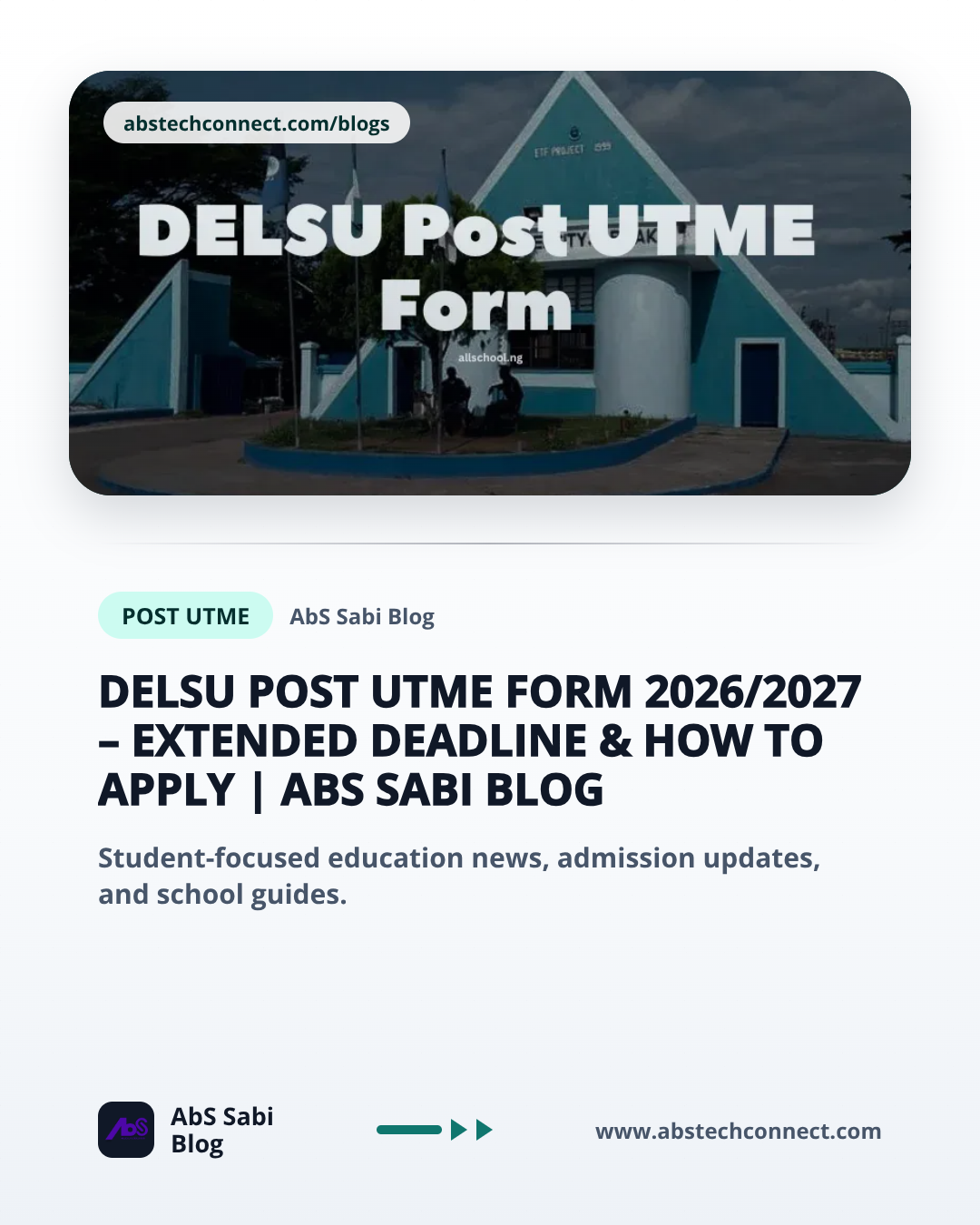 DELSU Post UTME Form 2026/2027 – Extended Deadline & How to Apply