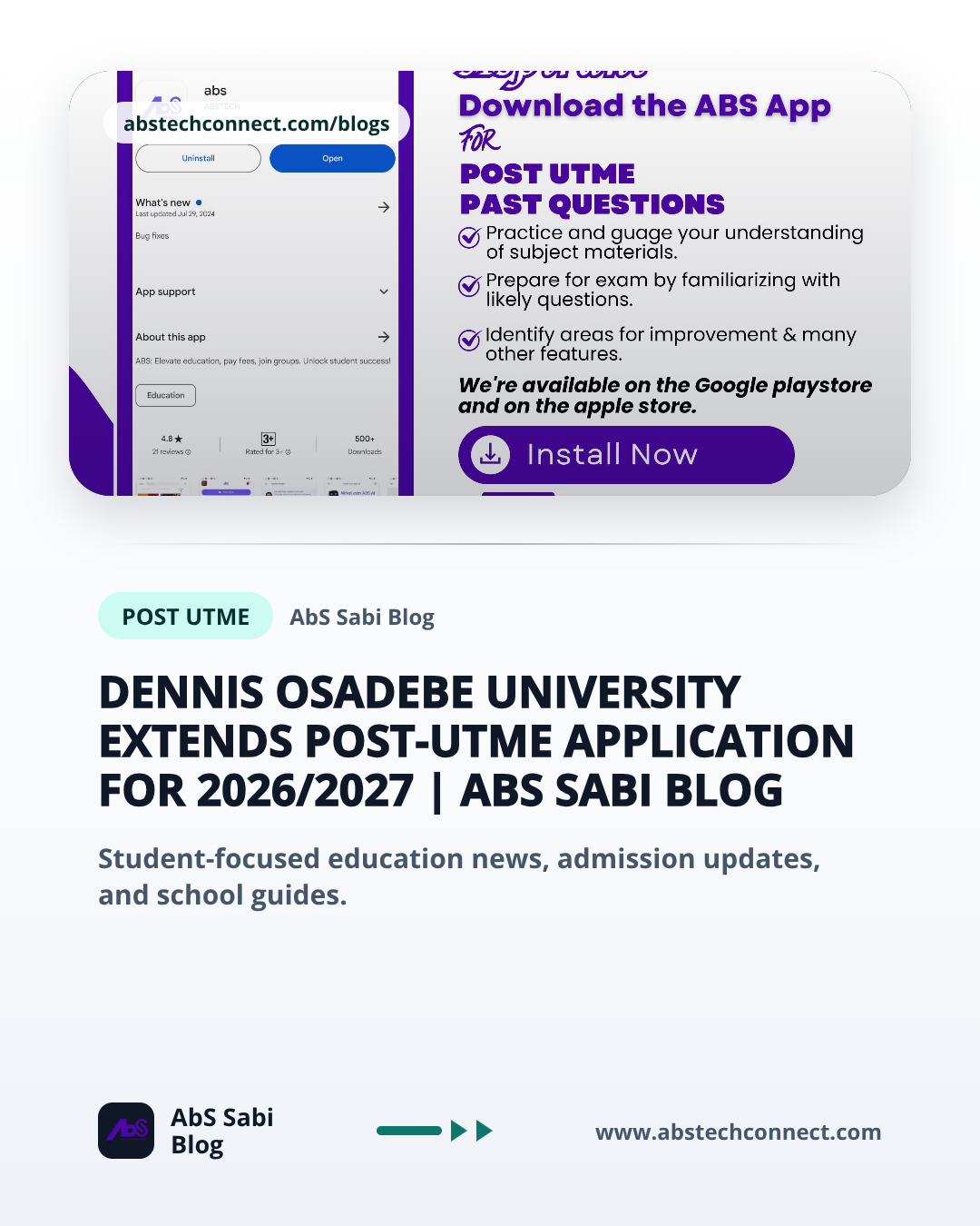 Dennis Osadebe University Extends Post-UTME Application for 2026/2027