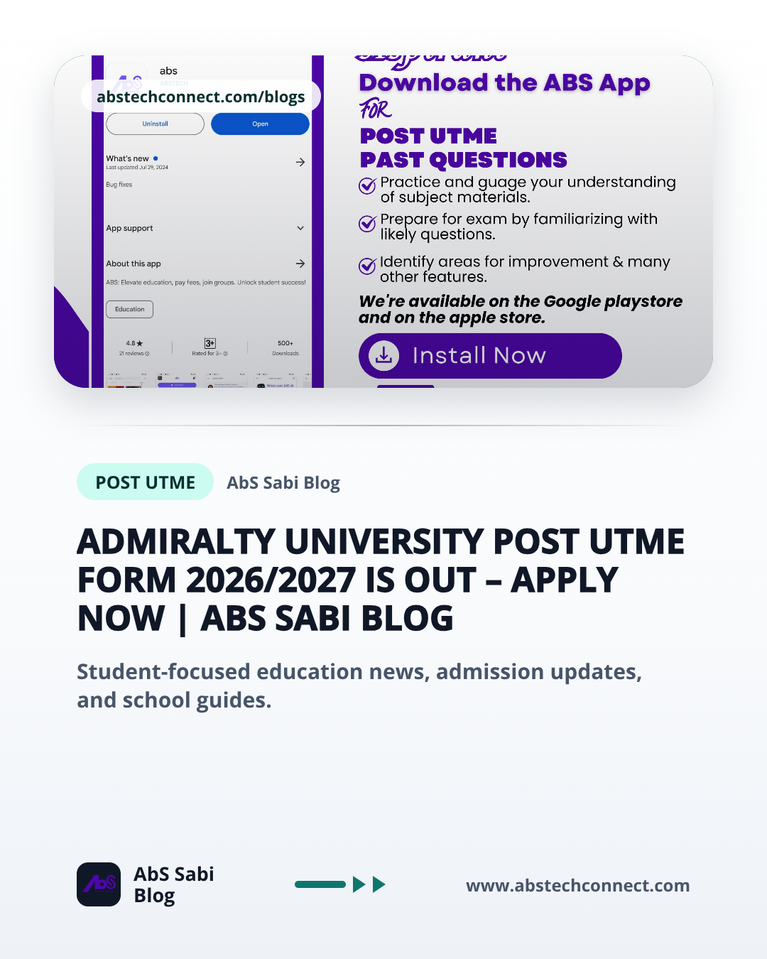 Admiralty University Post UTME Form 2026/2027 Is Out – Apply Now