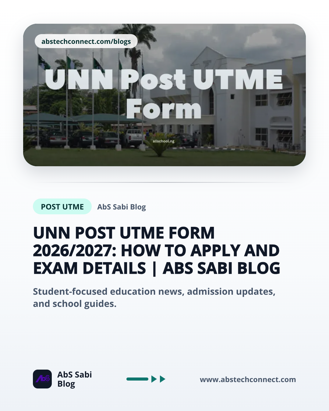 OGITECH Post UTME Form 2026/2027 for ND Full-Time Admission | AbS | AbS