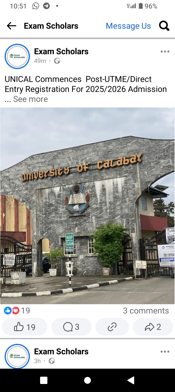 UNICAL Post -UTME/DE 2025: Cut-Off Mark,Eligibility and Registration Details