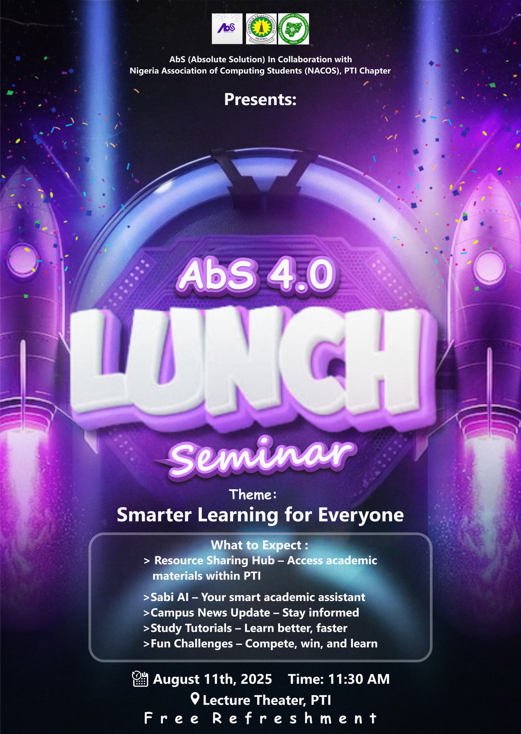 AbS (Absolute Solution) in Collaboration with Nigeria Association of Computing Students (NACOS), PTI Chapter