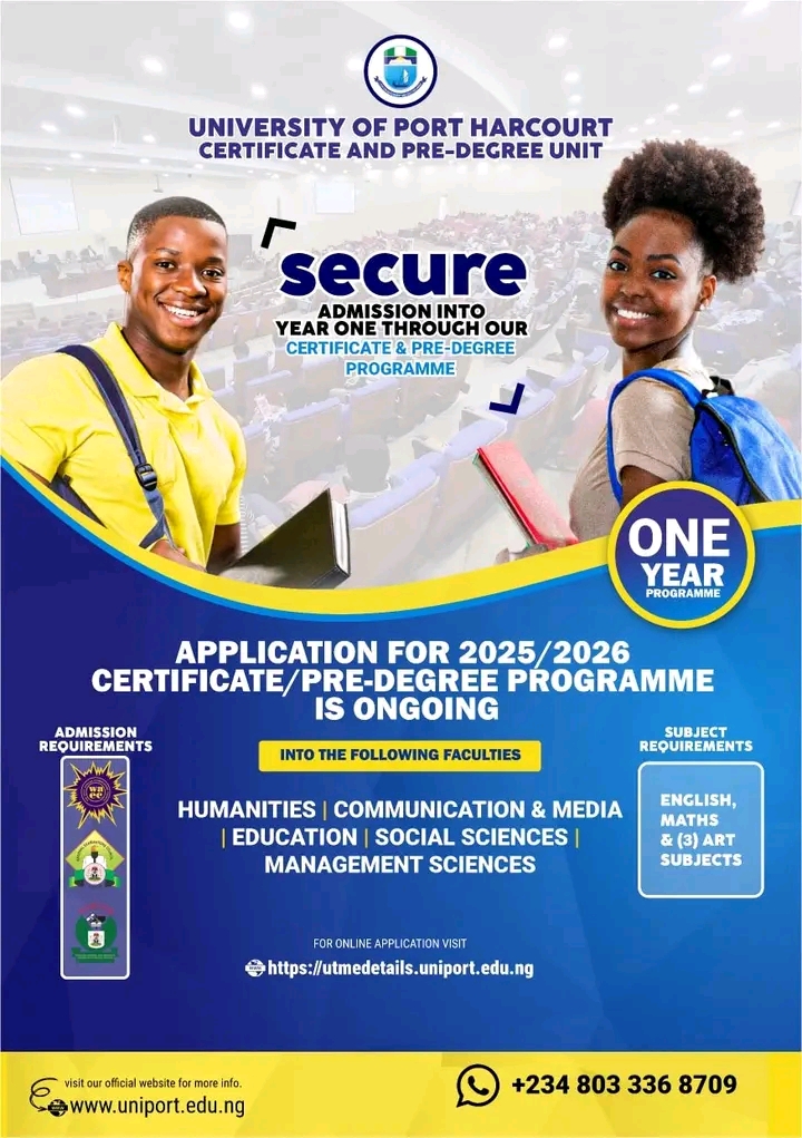University Of Port Harcourt Certificate & Pre-Degree Unit