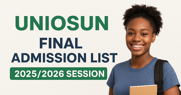 UNIOSUN Final Admission List For 2025/2026 Session | AbS | AbS